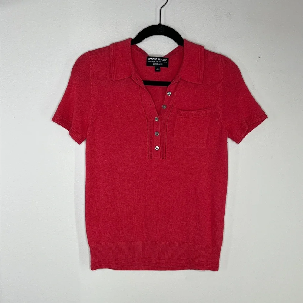 Banana Republic Filpucci Italian Yarn Wool Blend  Polo Style Sweater Top size XS - Picture 3 of 10